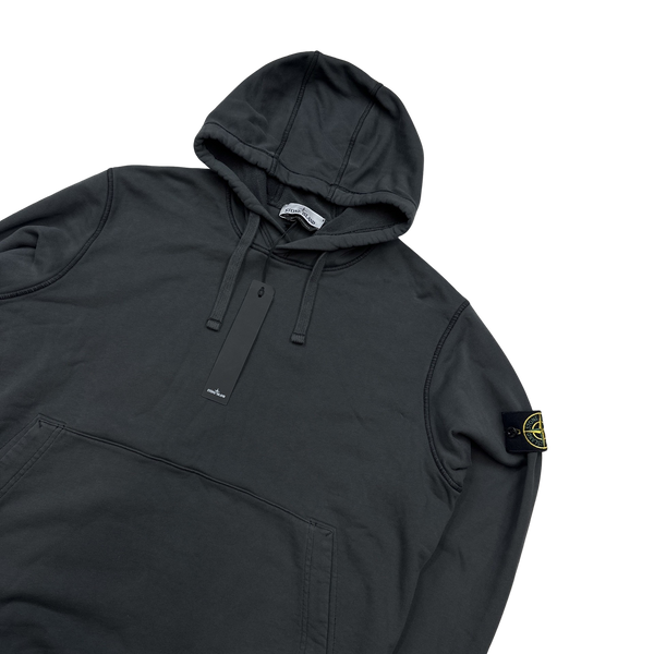 Stone Island 2023 Charcoal Cotton Pullover Hoodie - XXL