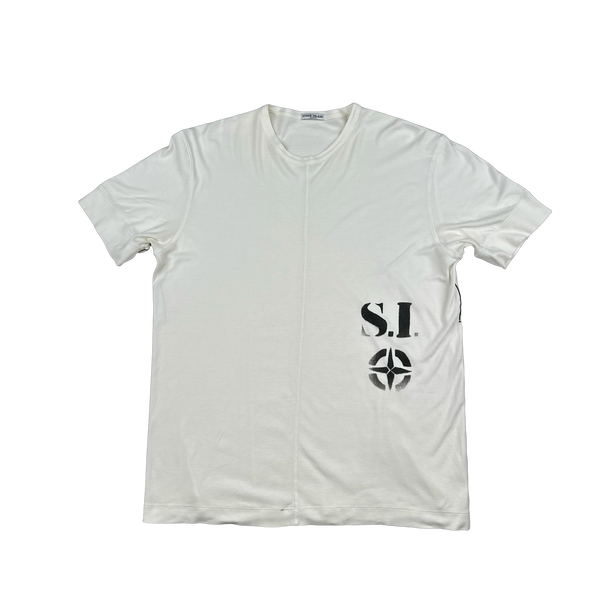 Stone Island 2008 Printed Compass T Shirt - Medium