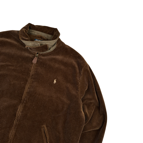 Ralph Lauren Brown Corduroy Cotton Lined Zipped Jacket - XL