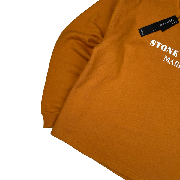 Stone Island Marina 2023 Orange Spellout Crewneck Jumper - Large