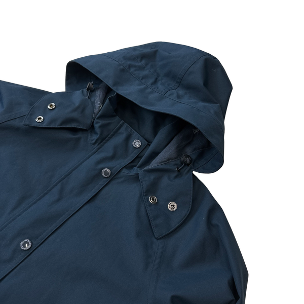 Barbour Mainlander Navy Long Hooded Jacket - Medium