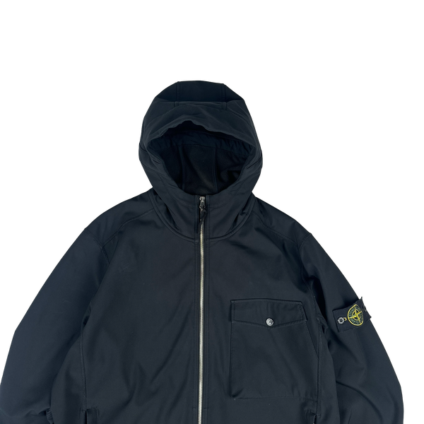 Stone Island 2017 Black Hooded Soft Shell Jacket - XXL