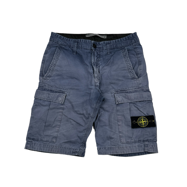 Stone Island 2018 Light Blue Cargo Shorts - 30"
