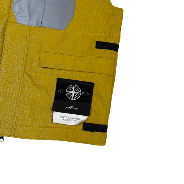 Stone Island 2022 Yellow Needle Punched Reflective Gilet - Large