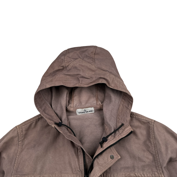 Stone Island 2012 Mauve Thick Cotton Blend Multi Pocket Overshirt Jacket - Large