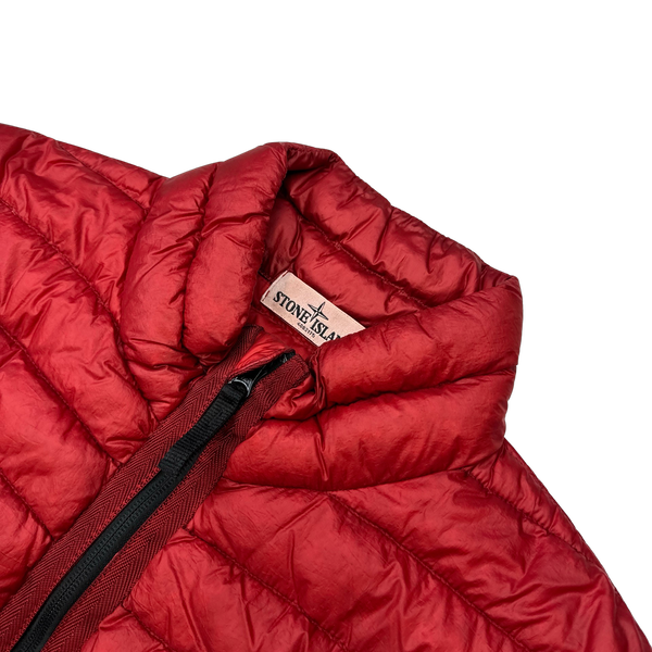 Stone Island Red Garment Dyed Down Puffer Jacket - Medium