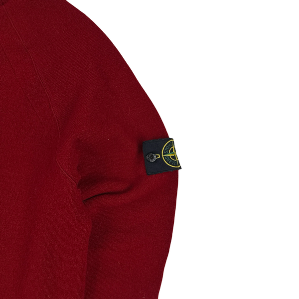 Stone Island Red Wool Blend 2004 Vintage Pullover Jumper - Large