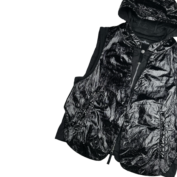 Stone Island 2022 Black Shadow Project Glass Linen Utility Vest - Large