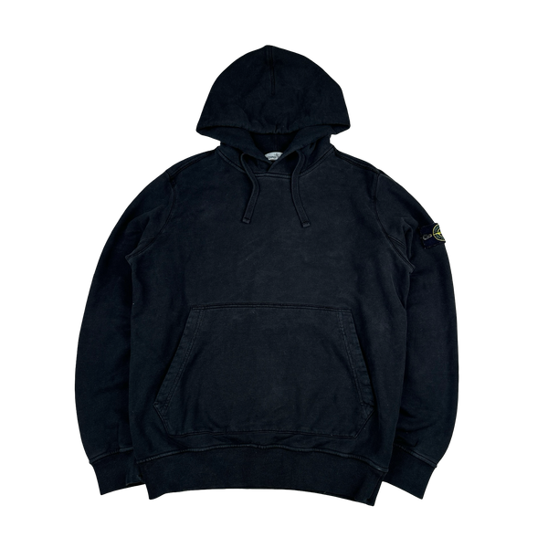 Stone Island 2019 Black Cotton Pullover Hoodie - XL