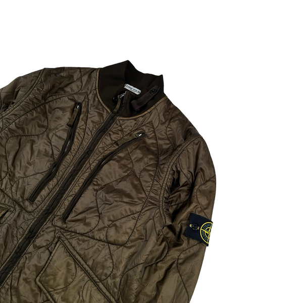 Stone Island 2007 Khaki Quilted Padded Bomber Jacket - Large