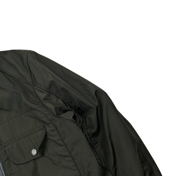 CP Company Dark Green Multi Pocket Nylon Wool Lined Goggle Jacket - Medium
