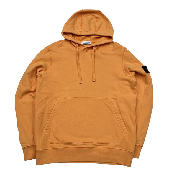 Stone Island 2020 Orange Cotton Pullover Hoodie - XL