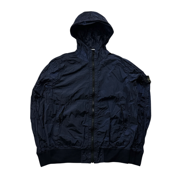 Stone Island 2018 Navy Nylon Metal Watro Hooded Jacket - Large