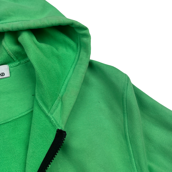 Stone Island 2022 Green Cotton Zipped Hoodie - Medium
