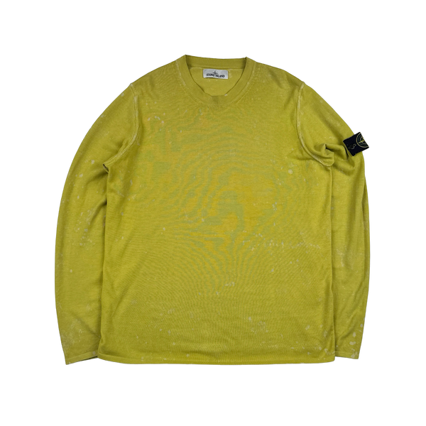 Stone Island 2022 Yellow Tie Dye Soft Knit - Medium
