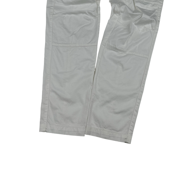 CP Company White Stretch Ergonomic Fit Cargo Trousers - Medium