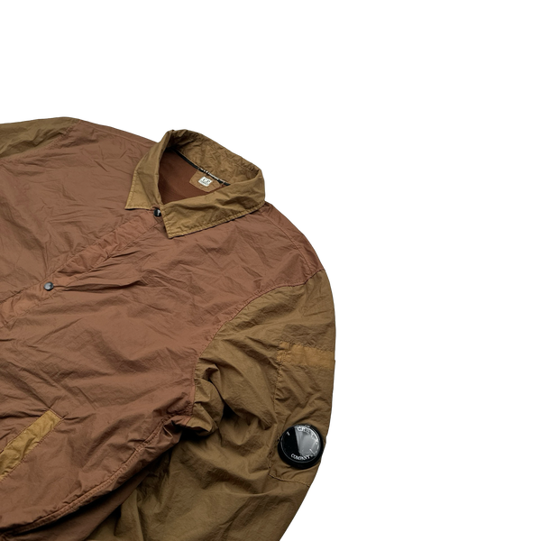 CP Company Brown Colour Block Taylon P Nylon Overshirt - XL
