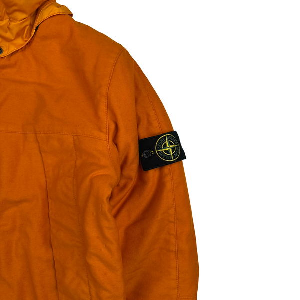 Stone Island 2012 Orange Mil Spec Diagonal Wool Jacket - Medium