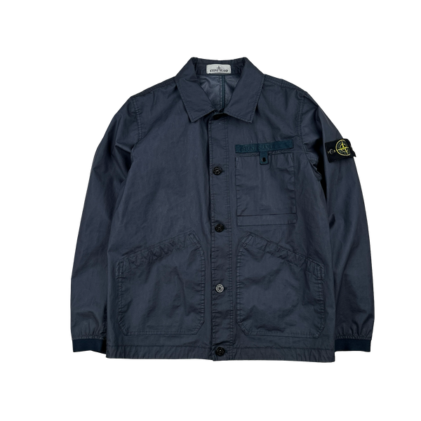 Stone Island 2022 Navy Aggressive Gommato Spellout Jacket - Medium
