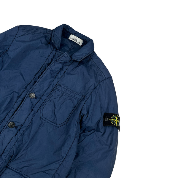 Stone Island Navy Garment Dyed Crinkle Reps Blazer - Small