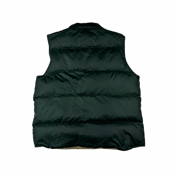 Ralph Lauren Green/Beige Down Reversible Puffer Gilet - Large