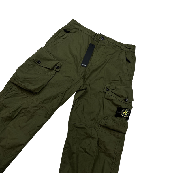 Stone Island 2019 LO Khaki Cotton Baggy Cargos - 30"