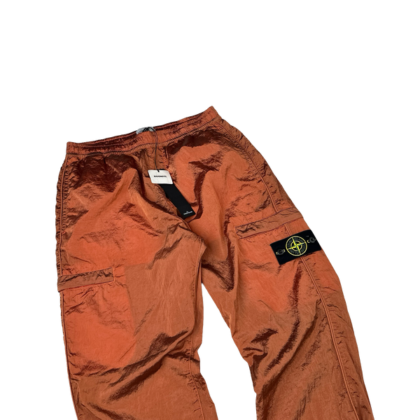 Stone Island 2022 Orange Econyl Nylon Metal Trousers - 33"