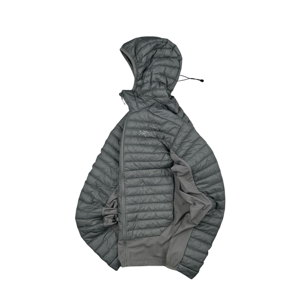 Arcteryx Grey Cerium Hybrid Hoody Down Filled Zipped Jacket - Medium