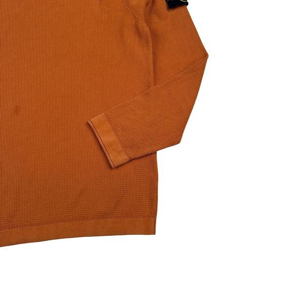 Stone Island Orange Fine Knit Crewneck Jumper - XL