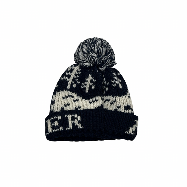 Moncler Blue Thick Wool spell out Beanie