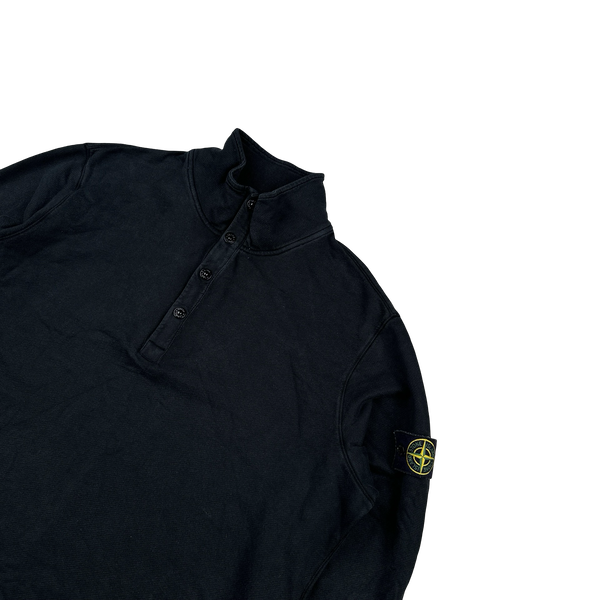 Stone Island 2014 Black Cotton Quarter Zip Jumper - 3XL