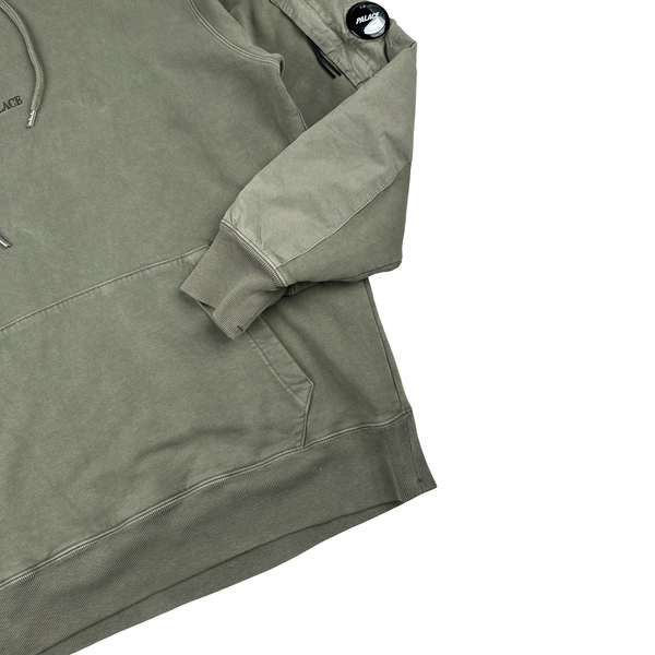 CP Company x Palace Washed Green Spellout Lens View Hoodie - Large