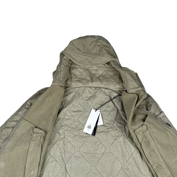CP Company Beige Quilted Lens Viewer Zip Up Jacket - XL