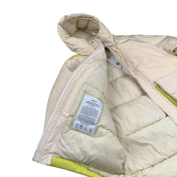Stone Island 2024 Panno Resinato Plated Reflective Down Marina Parka Jacket - Large