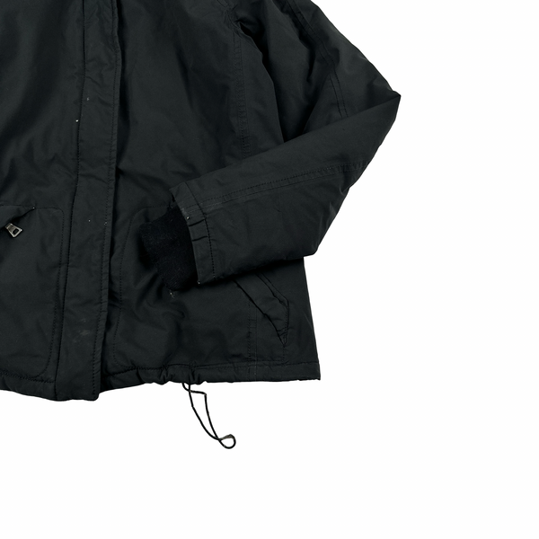 Prada Black Racoon Fur Hood Goretex Parka Jacket - XS