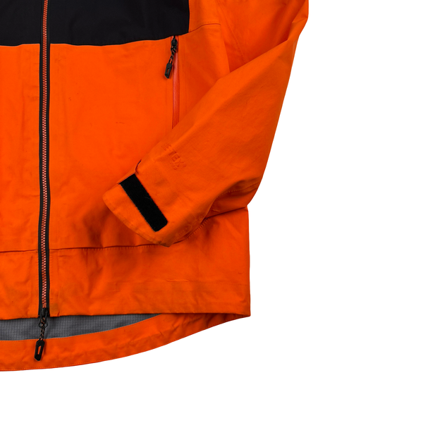 North Face Orange Gore Tex Colour Block Hooded Jacket - Small