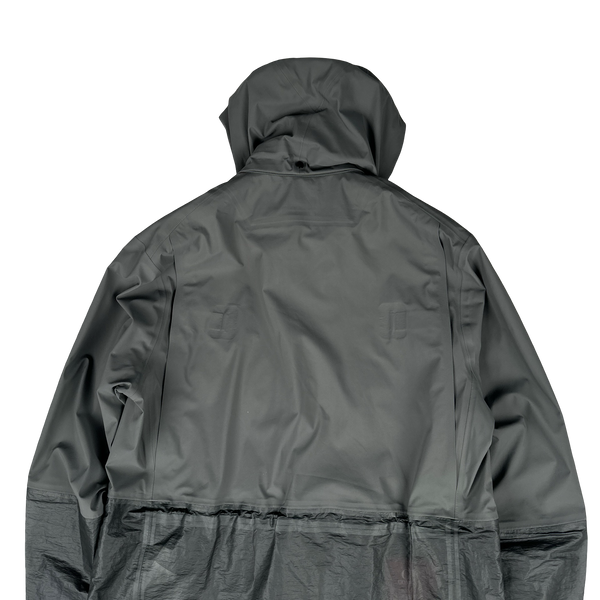CP Company Grey Goretex Infinium Zipped Shell Goggle Jacket - Small