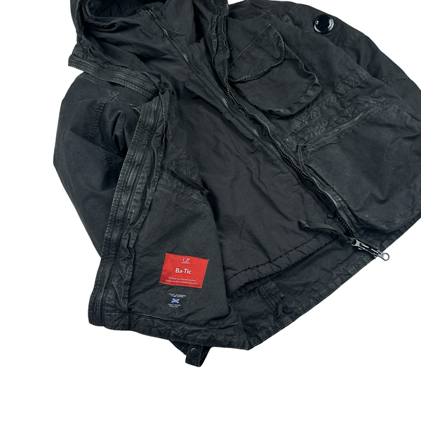 CP Company Black Ba-Tic Waxed Removable Liner Multi Pocket Jacket - XS
