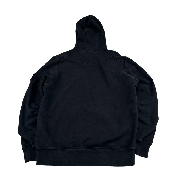 Stone Island 2020 Black Cotton Pullover Hoodie - Medium