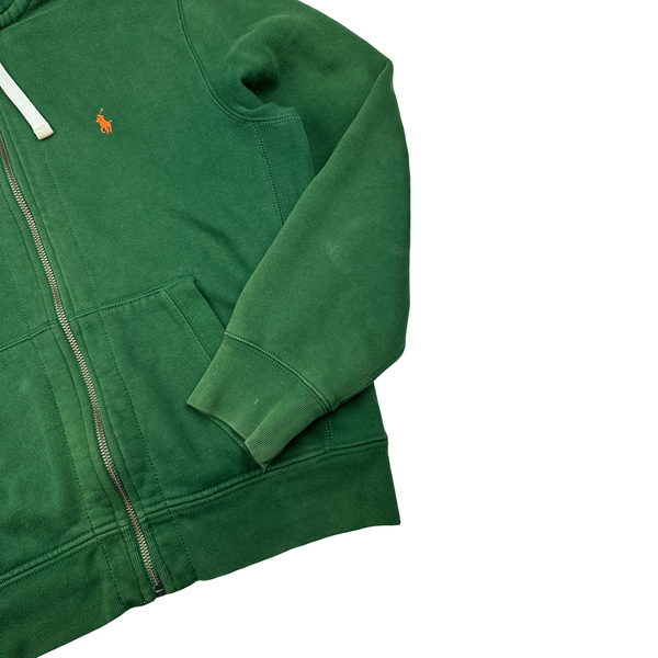 Ralph Lauren Green Thick Cotton Zipped Hoodie - Medium