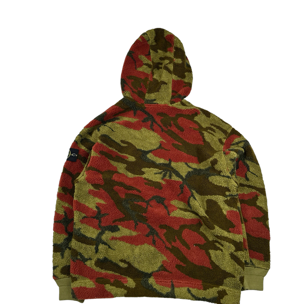 Stone Island 2022 Heritage Camo Teddy Fleece Pullover Hoodie  - Medium, Large, XL