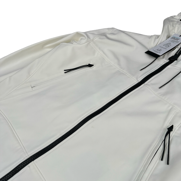 CP Company White Soft Shell Goggle Jacket - XS