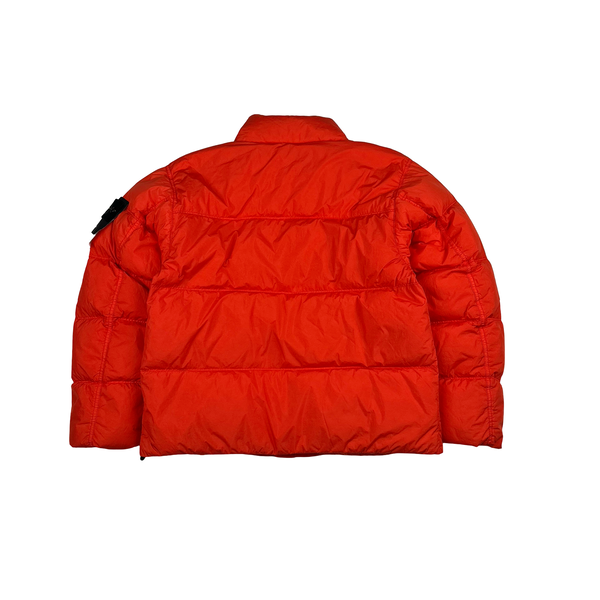 Stone Island 2025 Red Garment Dyed Crinkle Reps NY Puffer Jacket - Small
