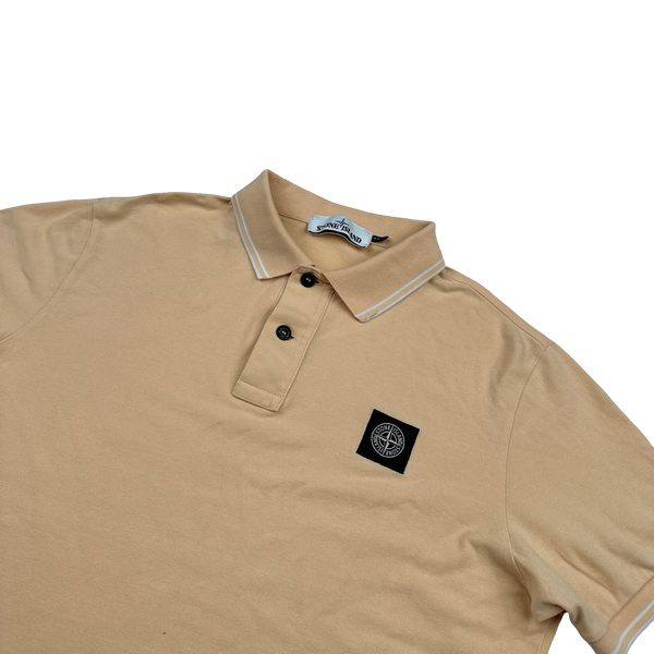 Stone Island 2018 Peach Cotton Polo Top - Medium
