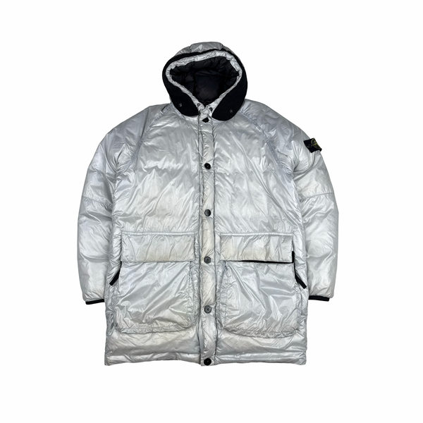 Stone Island 2018 White Pertex Quantum Y Down Long Puffer - Large