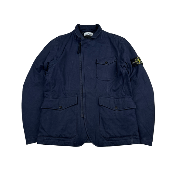 Stone Island 2016 Navy Quilted Multi Pocket Overshirt Jacket - Large