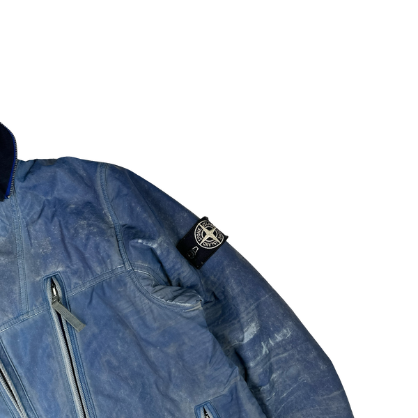 Stone Island 2010 Blue Liquid Reflective Jacket - Large