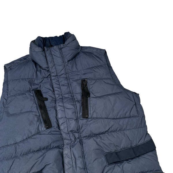 Stone Island 2016 Blue Garment Dyed Micro Yarn Down Gilet - Medium