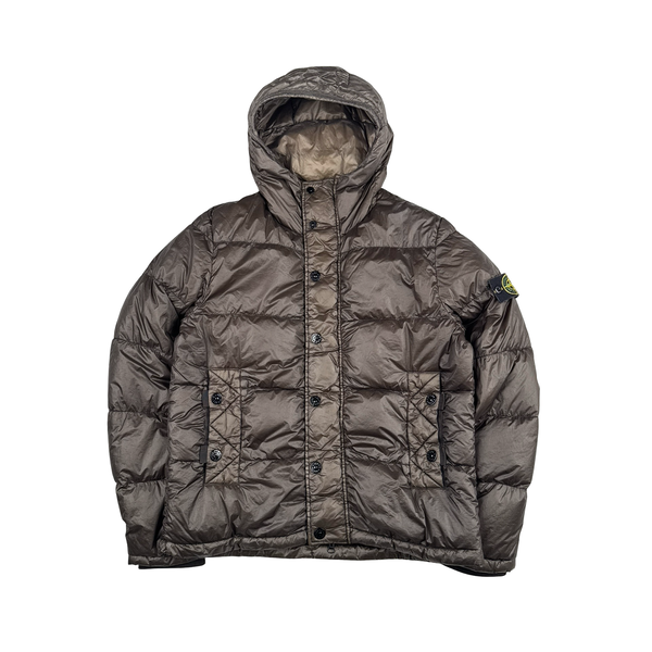 Stone Island 2012 Brown Garment Dyed Puffer Jacket - Large