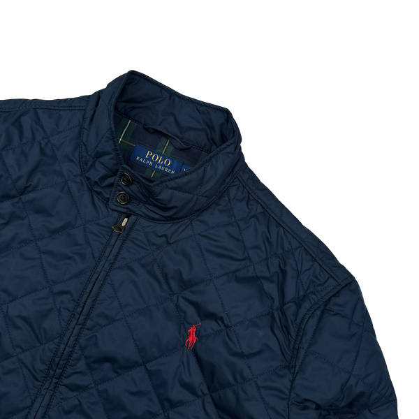 Ralph Lauren Navy Quilted Zipped Jacket - XL